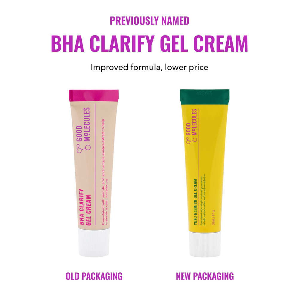 Fórmula calmante de Good Molecules Yuzu Blemish Gel Cream con CICA y bisabolol