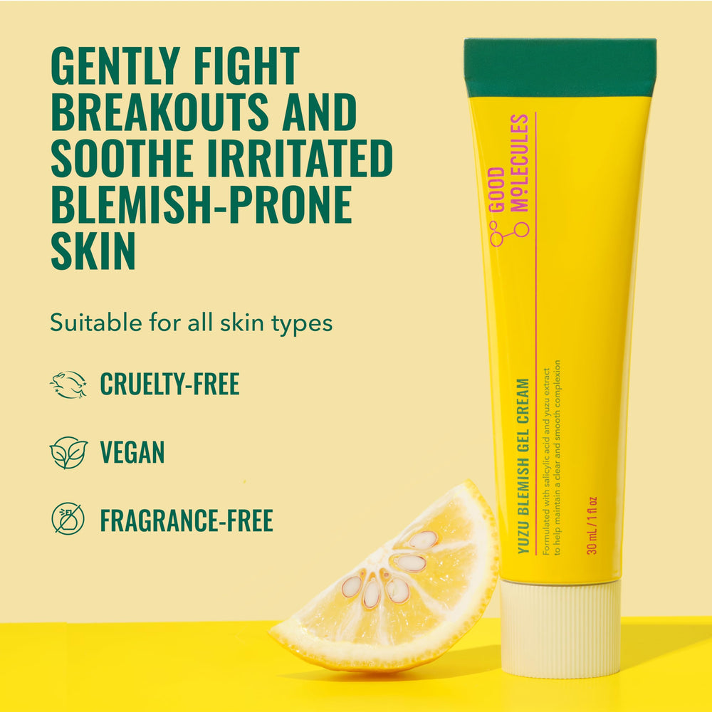 Textura gel suave de Good Molecules Yuzu Blemish Gel Cream se absorbe rápido
