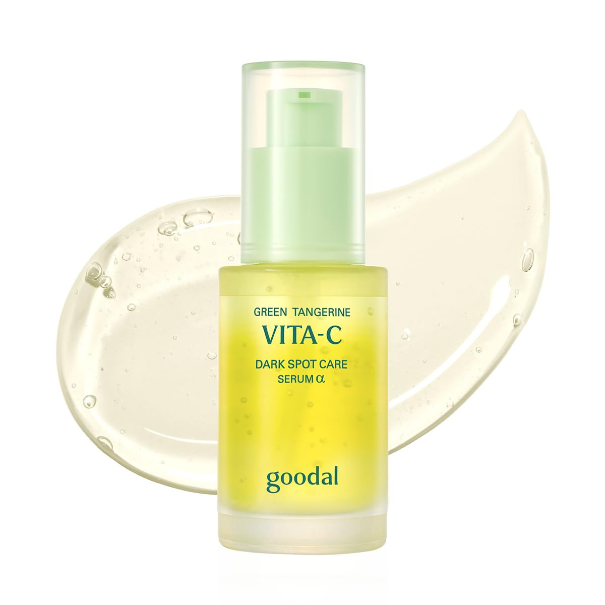 GOODAL Green Tangerine Serum bottle close-up for radiant, even-toned skin.