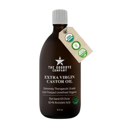 The Goodbye Company aceite de ricino prensado en frío en botella ámbar para cabello más fuerte