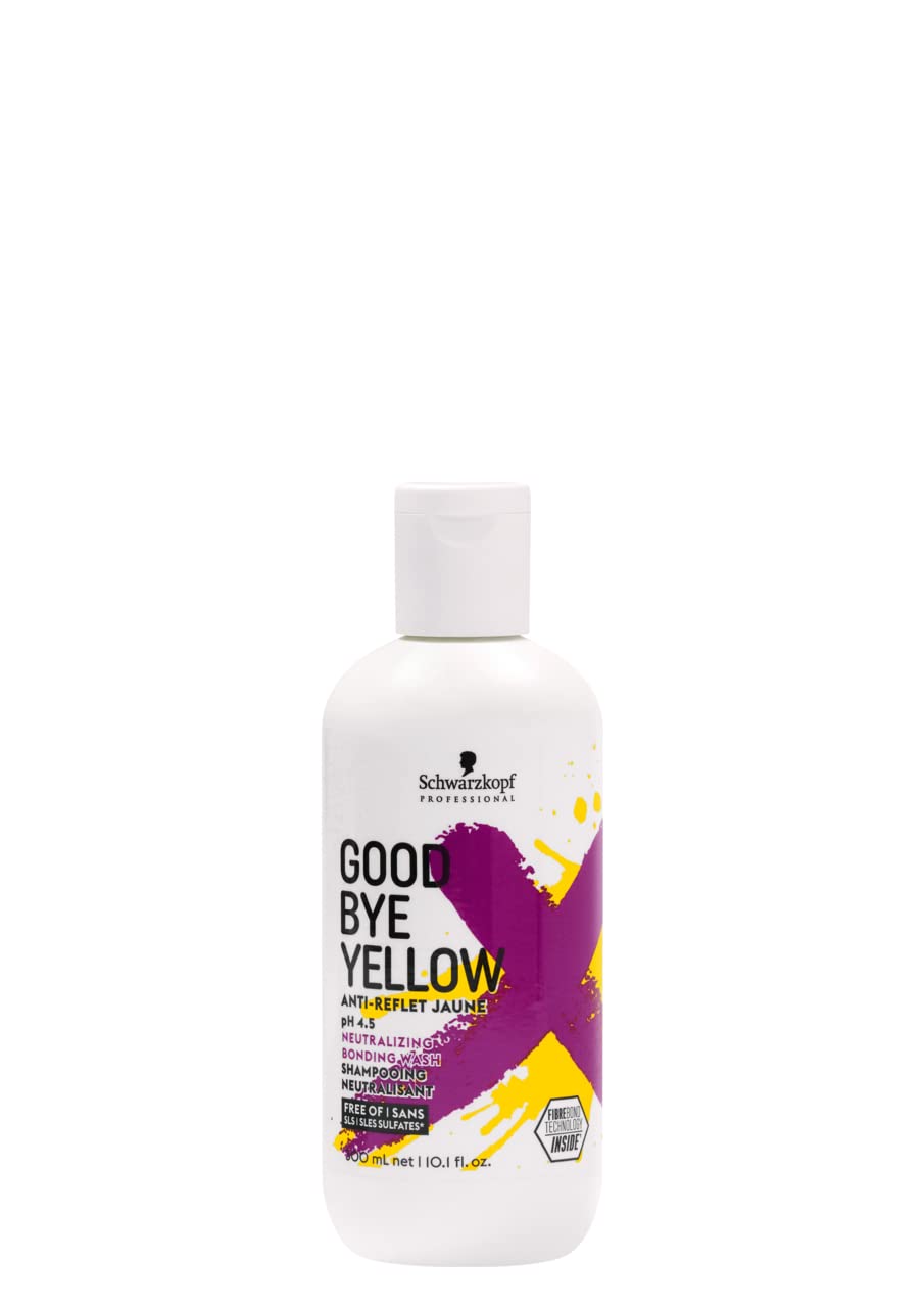 Goodbye Yellow Purple Shampoo bottle front showing vegan toning solution for cooler blondes