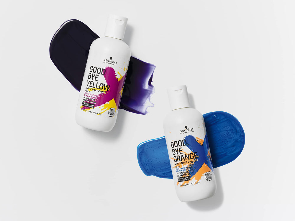 Goodbye Yellow Purple Shampoo wet-hair application illustrating toning in minutes