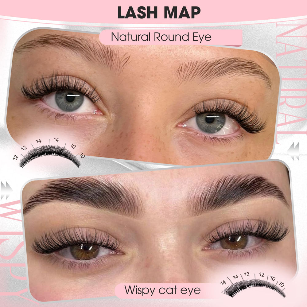 Goddvenus c-curl lash clusters 14mm deliver gentle lift and definition.