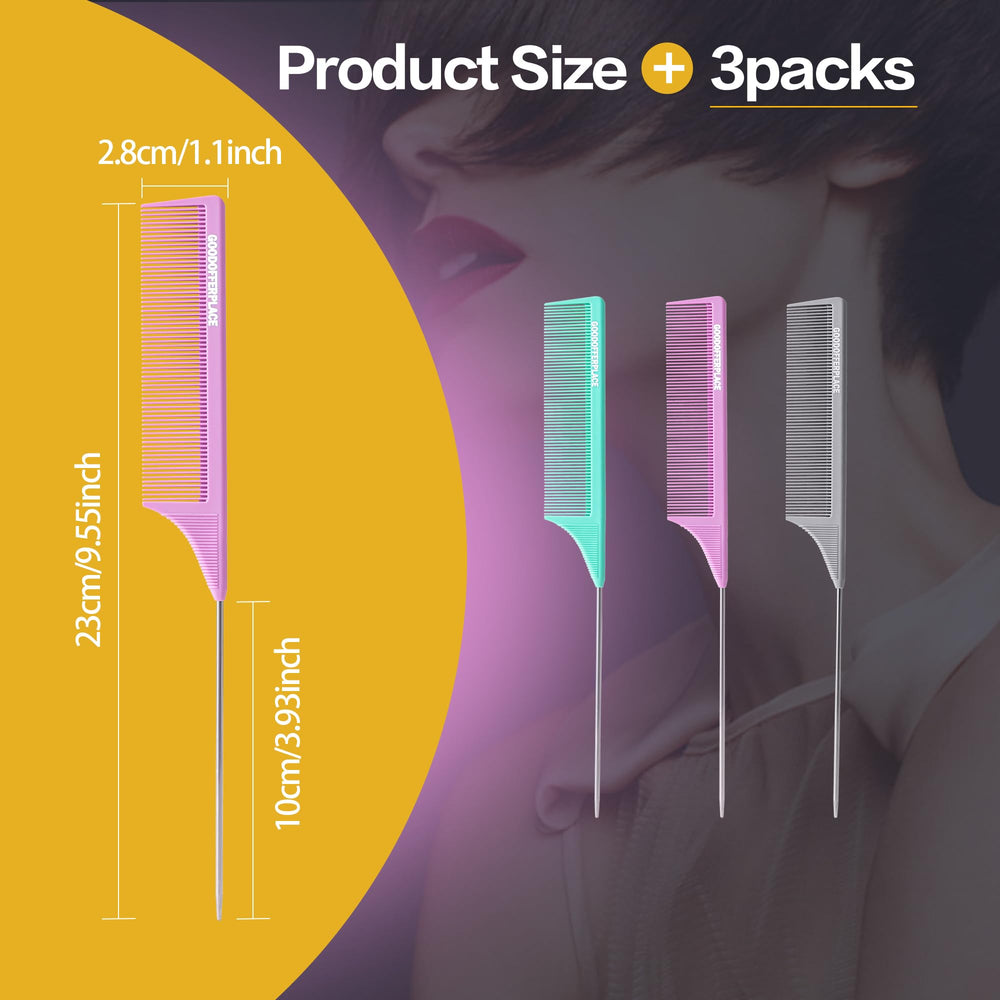 Goodofferplace rat tail comb purple enables intricate braiding and detangling