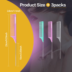 Goodofferplace rat tail comb purple enables intricate braiding and detangling