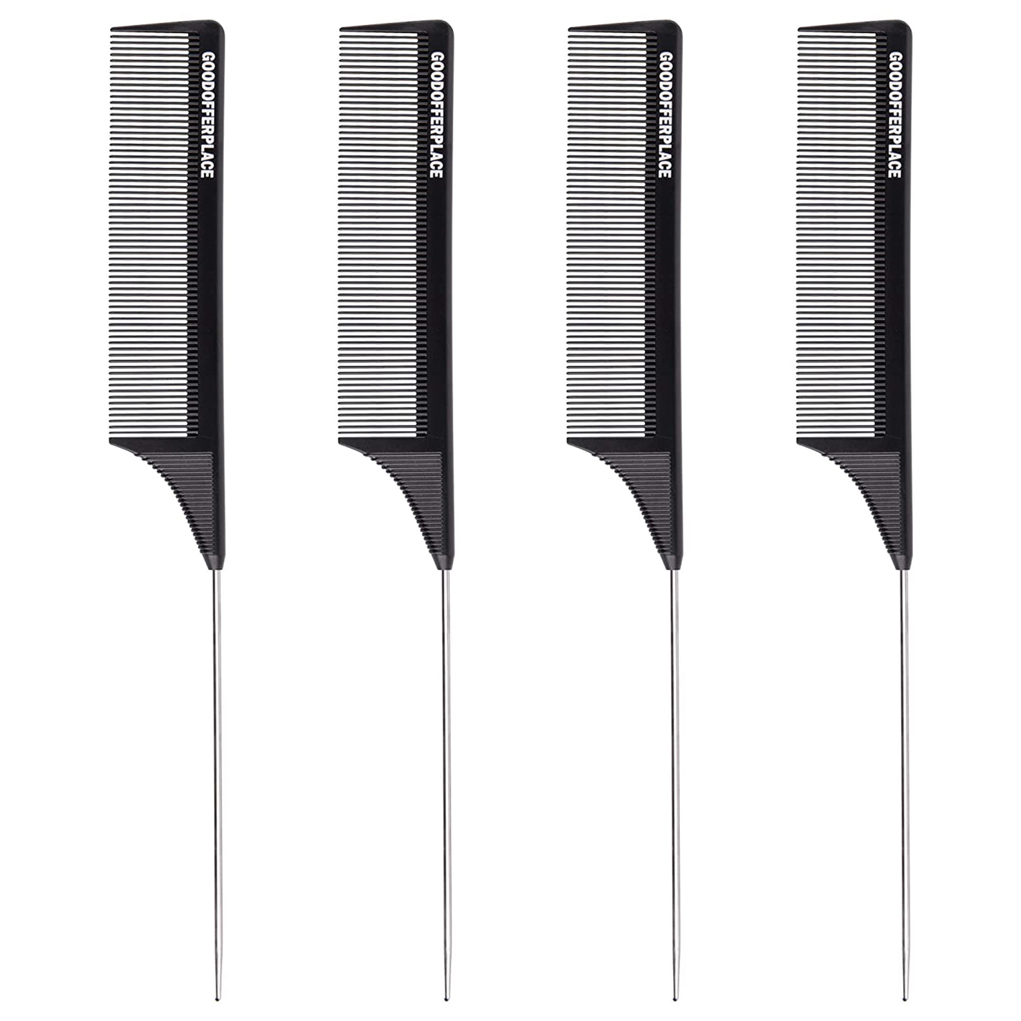 Goodofferplace rat tail comb set for precise parting and braiding