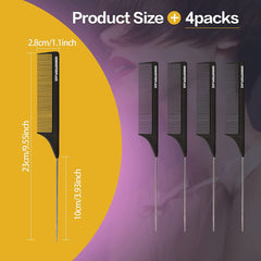 Goodofferplace teasing comb with metal pick for added volume and lift