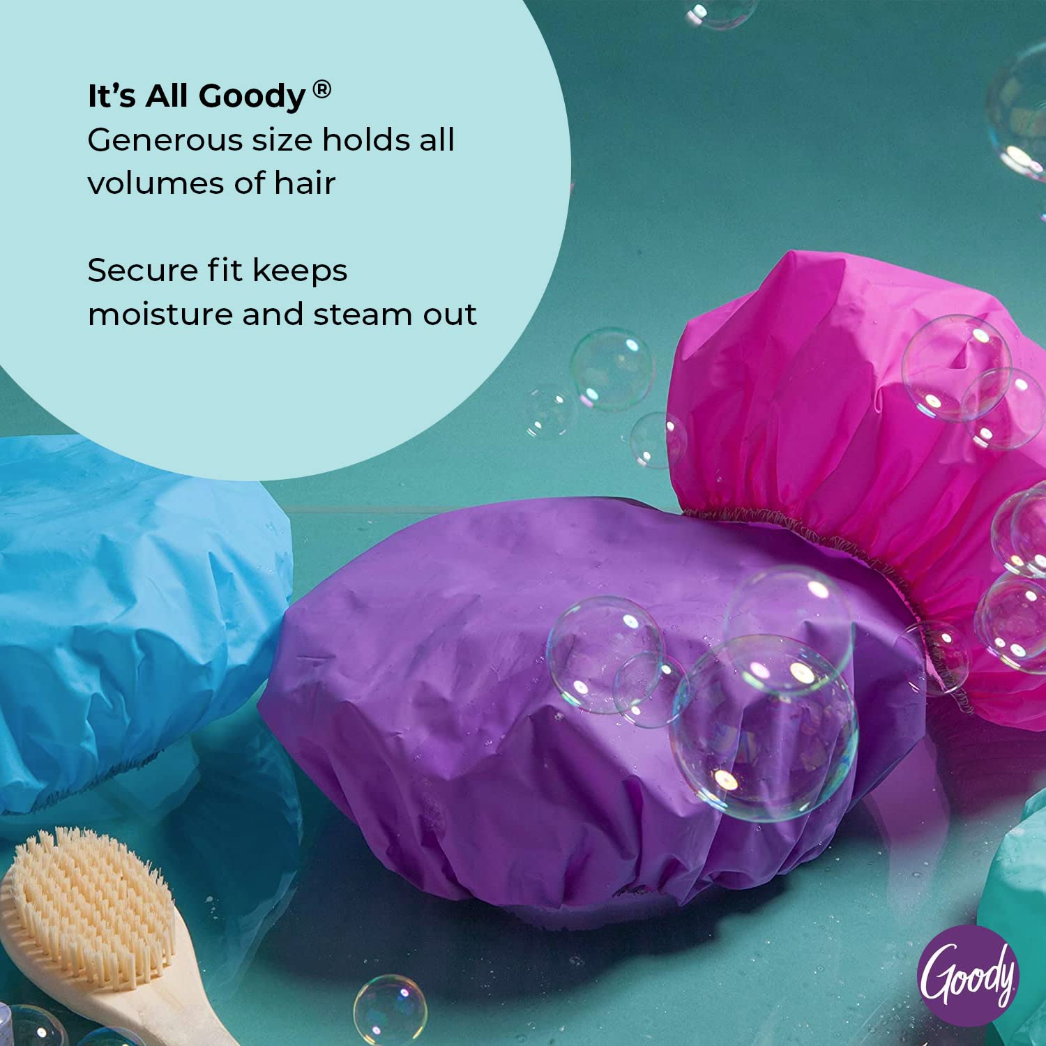 Goody Esenciales de Estilo Gorro de Ducha tamaño generoso para todo tipo de cabello.