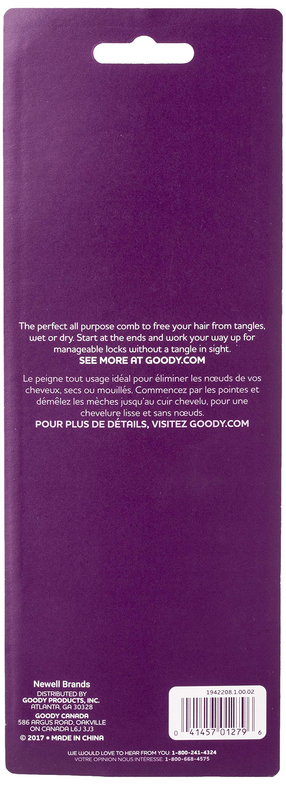 Goody assorted-color combs identify each family member's grooming tool