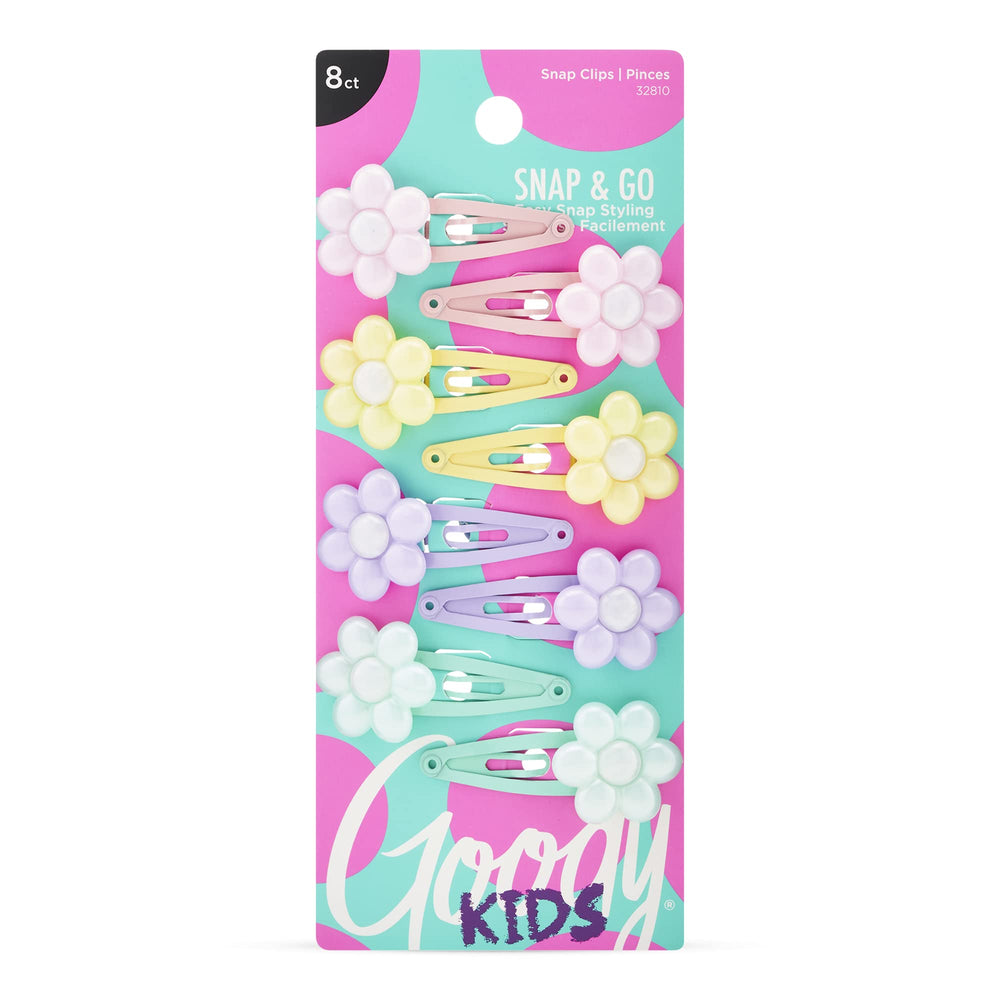 GOODY Kids Contorno Clip Daisy, primer plano, fijación suave para pelo sin tirones.