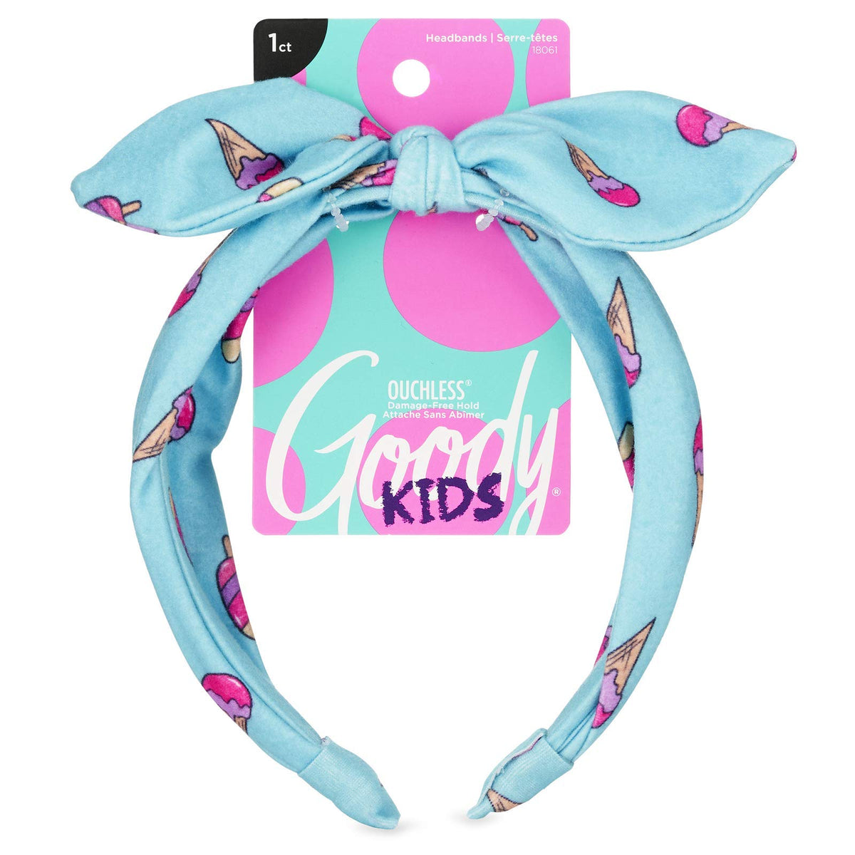 GOODY diadema infantil con helado azul, ideal para mantener el cabello lejos de la cara