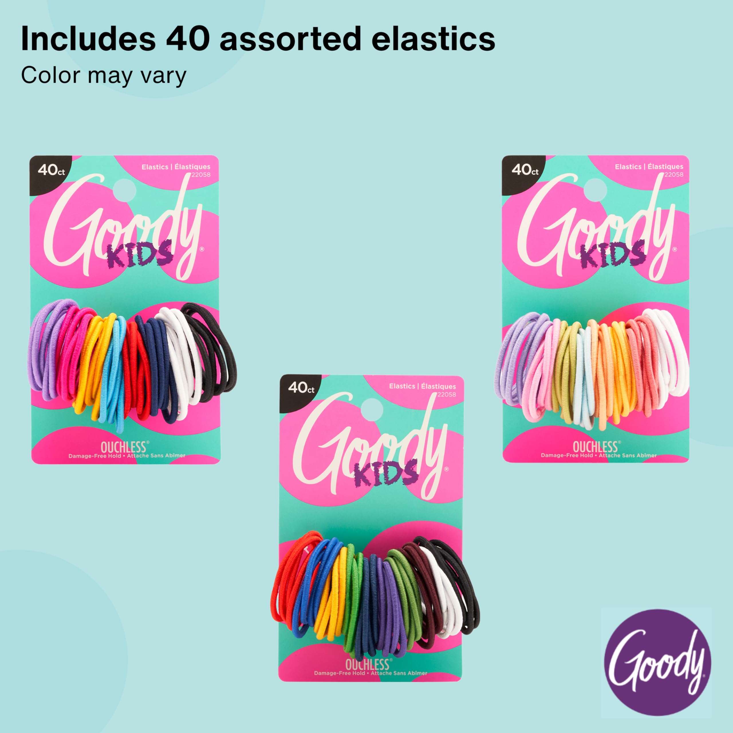 Goody Kids Ouchless elastic hair ties closeup braided core for flexible hold