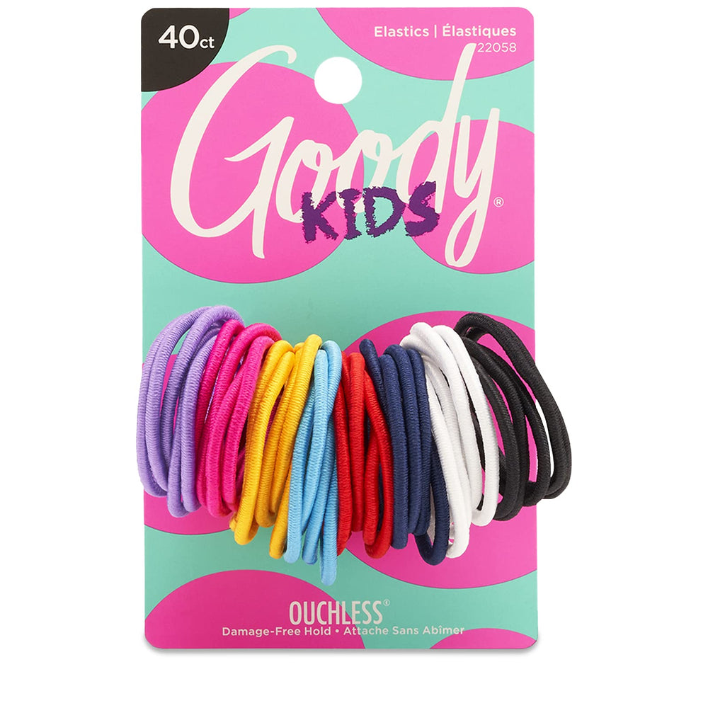 Goody Kids Ouchless elastic hair ties packaging for gentle, snag-free wear