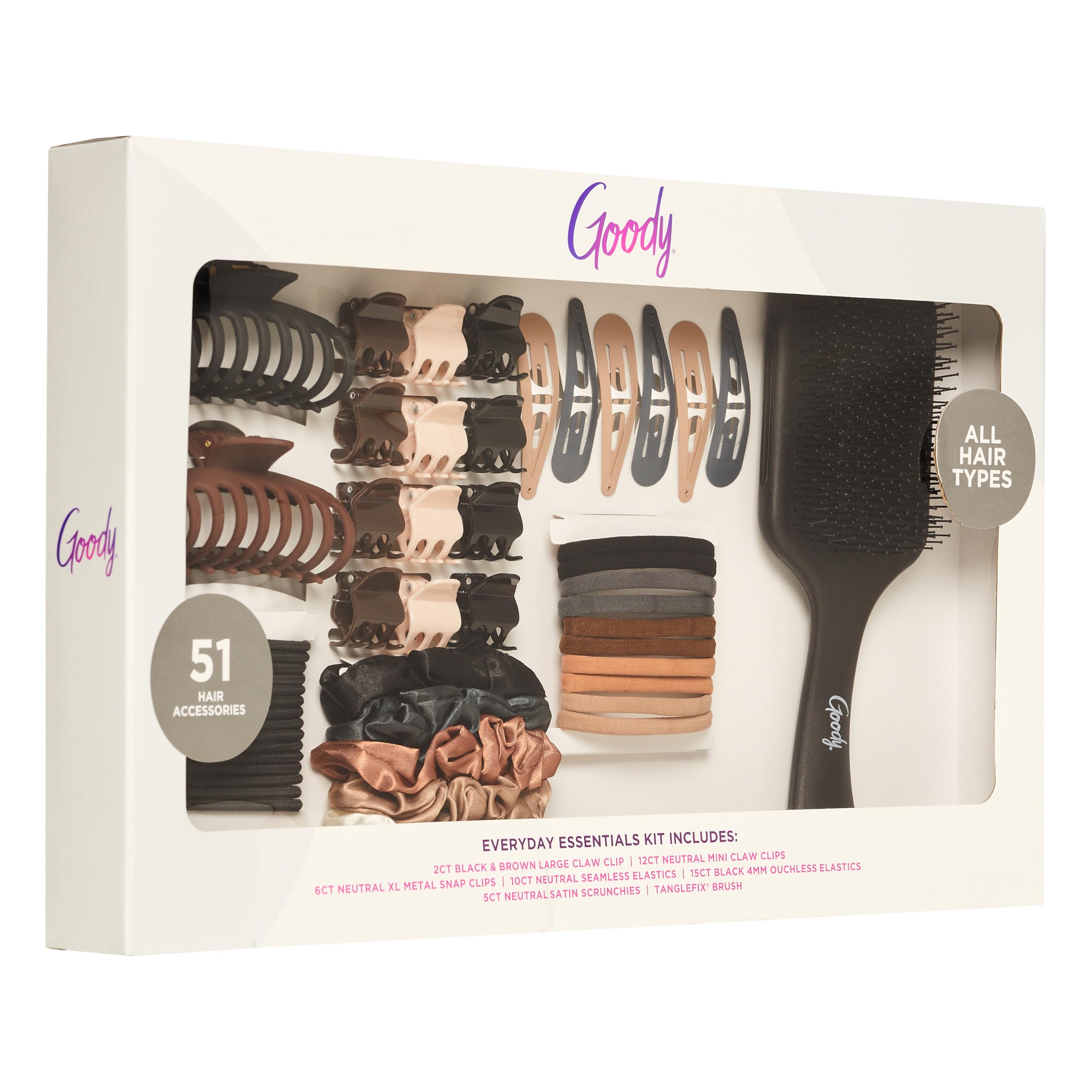 Kit Goody de accesorios para el cabello, 51 piezas, para todo tipo de cabello