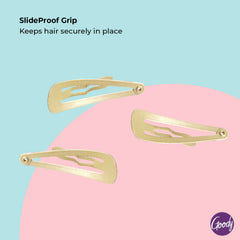 GOODY blonde contour clip blends with hair for seamless look.
