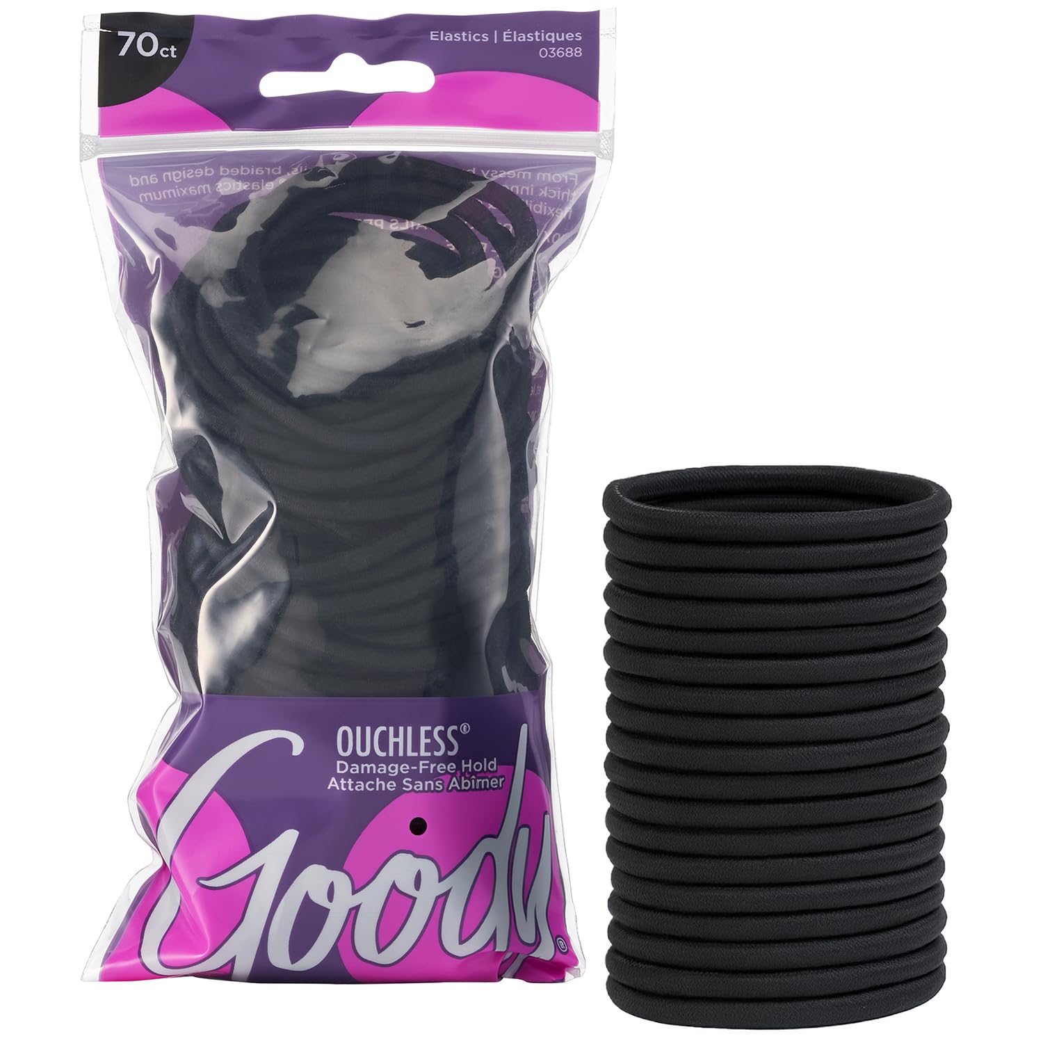 Goody Ouchless elásticos para cabello grueso y rizado proporcionan sujeción firme sin tirones