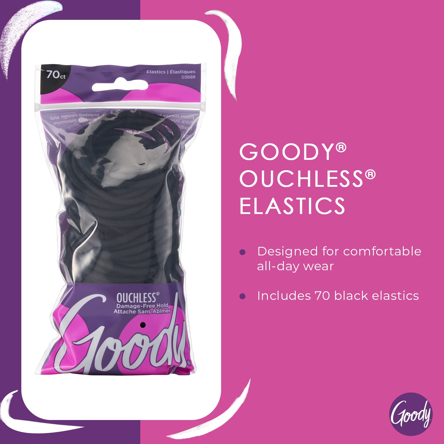 Goody Ouchless elásticos para deporte sujeción estable durante sudor y movimiento