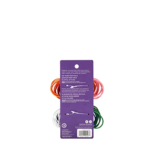 Goody Ouchless elastics 72-count in bright colors for versatile kids' hairstyles.