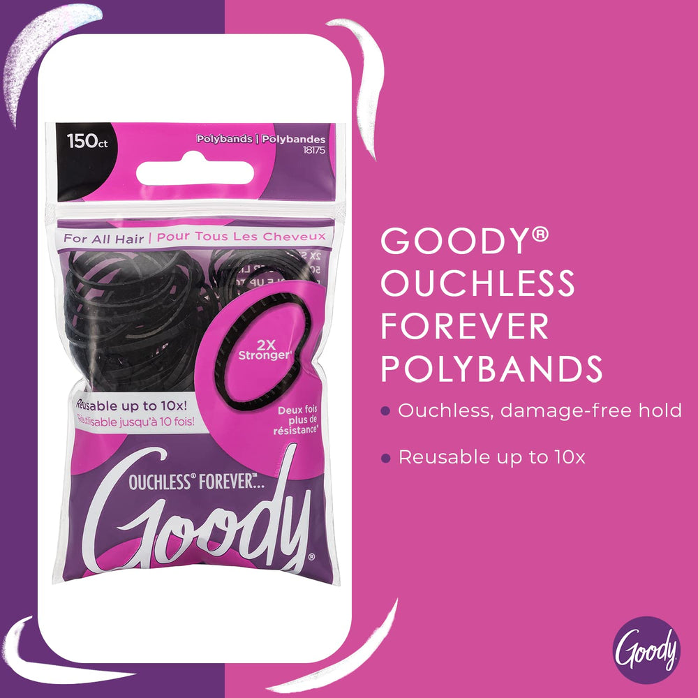GOODY Ouchless Forever Polybands close-up texture for smooth, secure styling