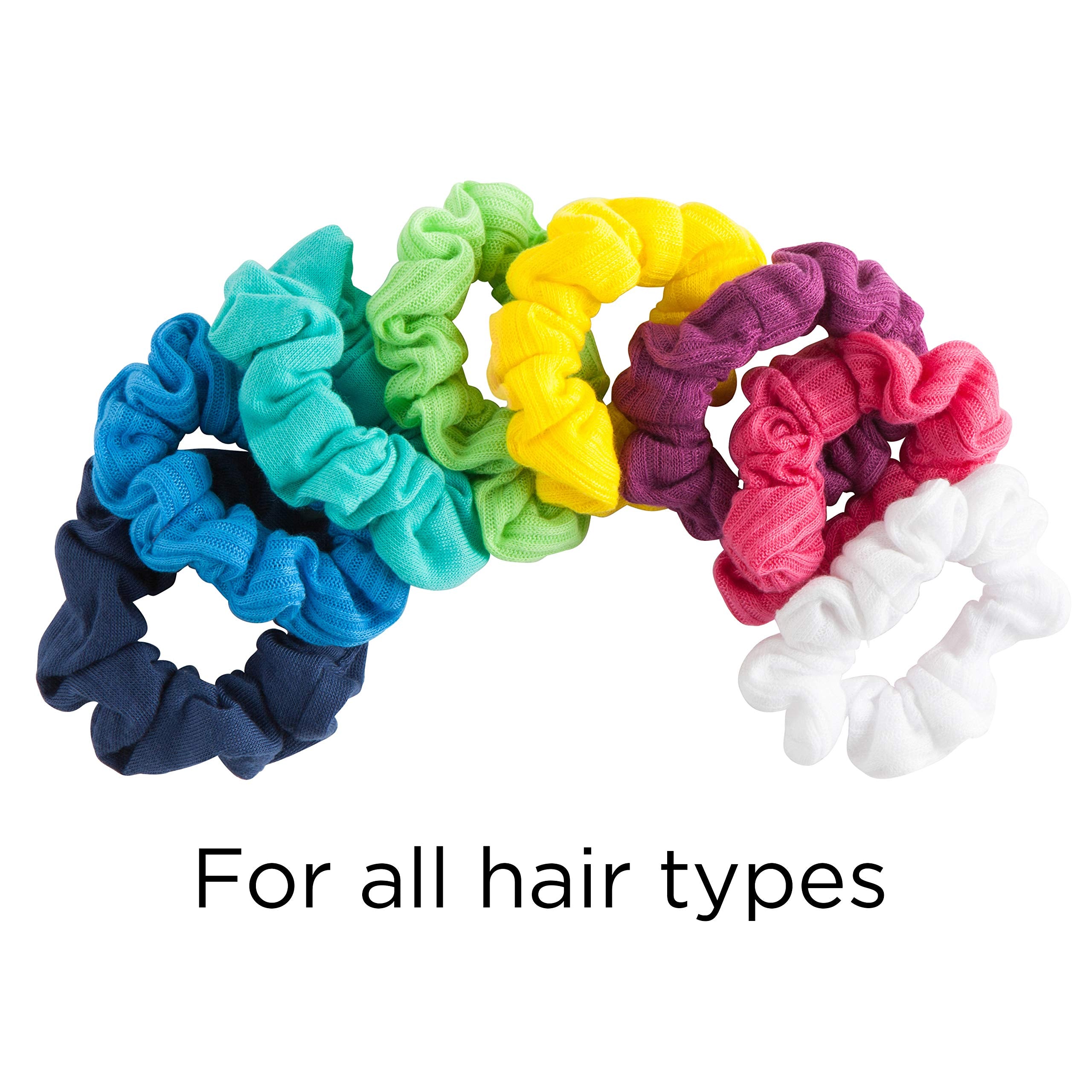 Day-to-night wear with Goody Jersey Scrunchies in neon tones.