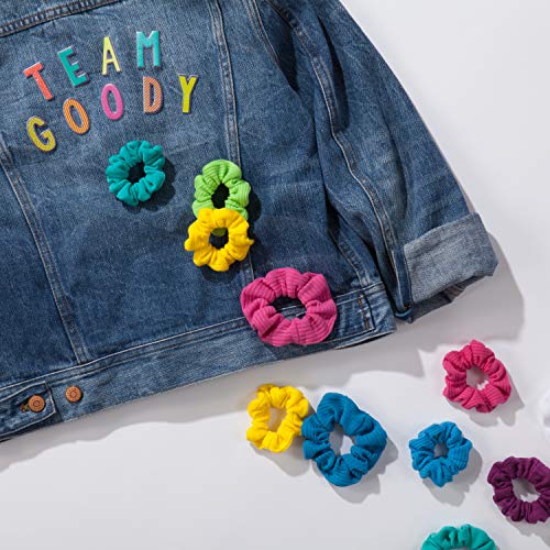 Goody neon rainbow scrunchies provide reliable styling for daily use.
