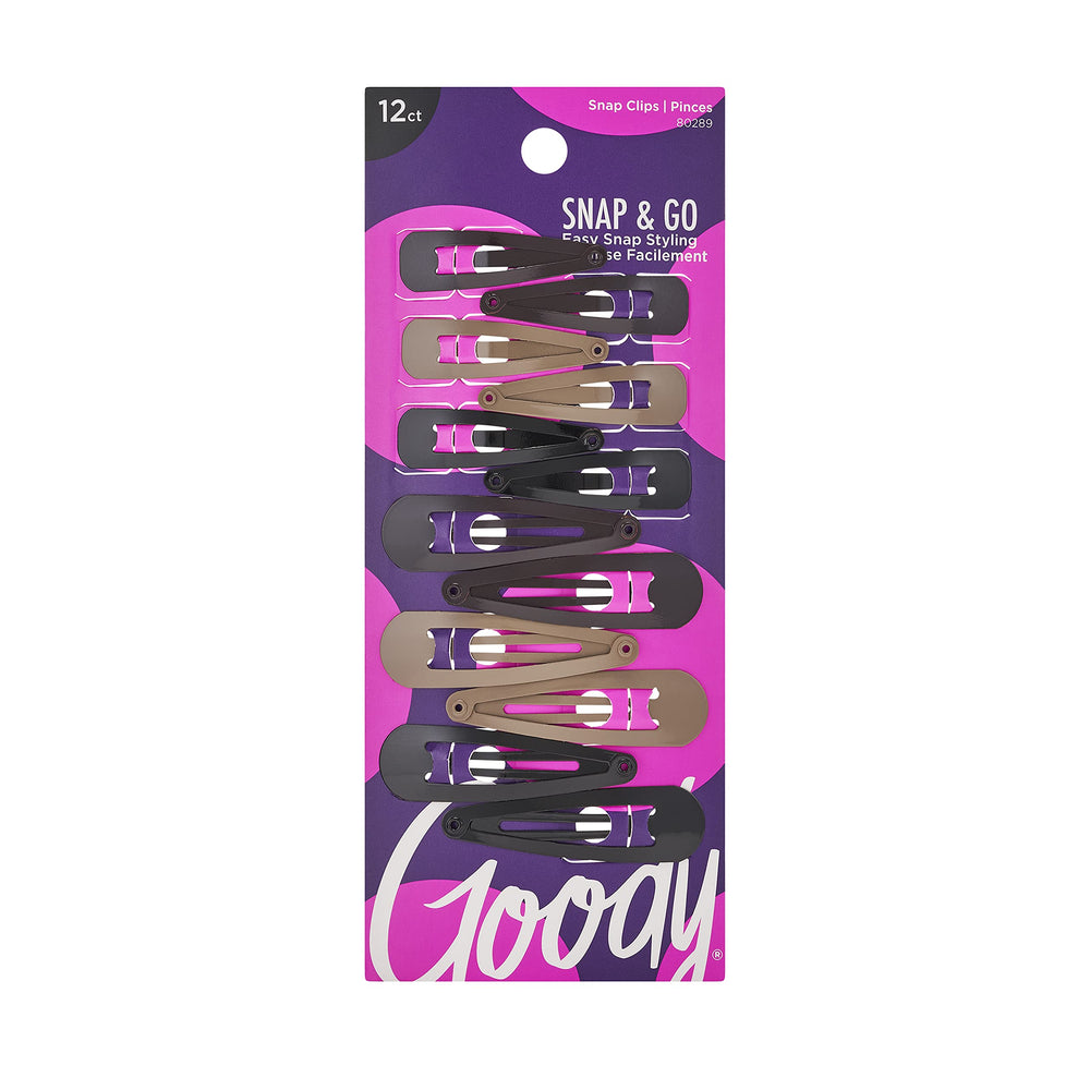 Pinzas contorno metal Goody para cabello, colores variados, sujeción suave y duradera.