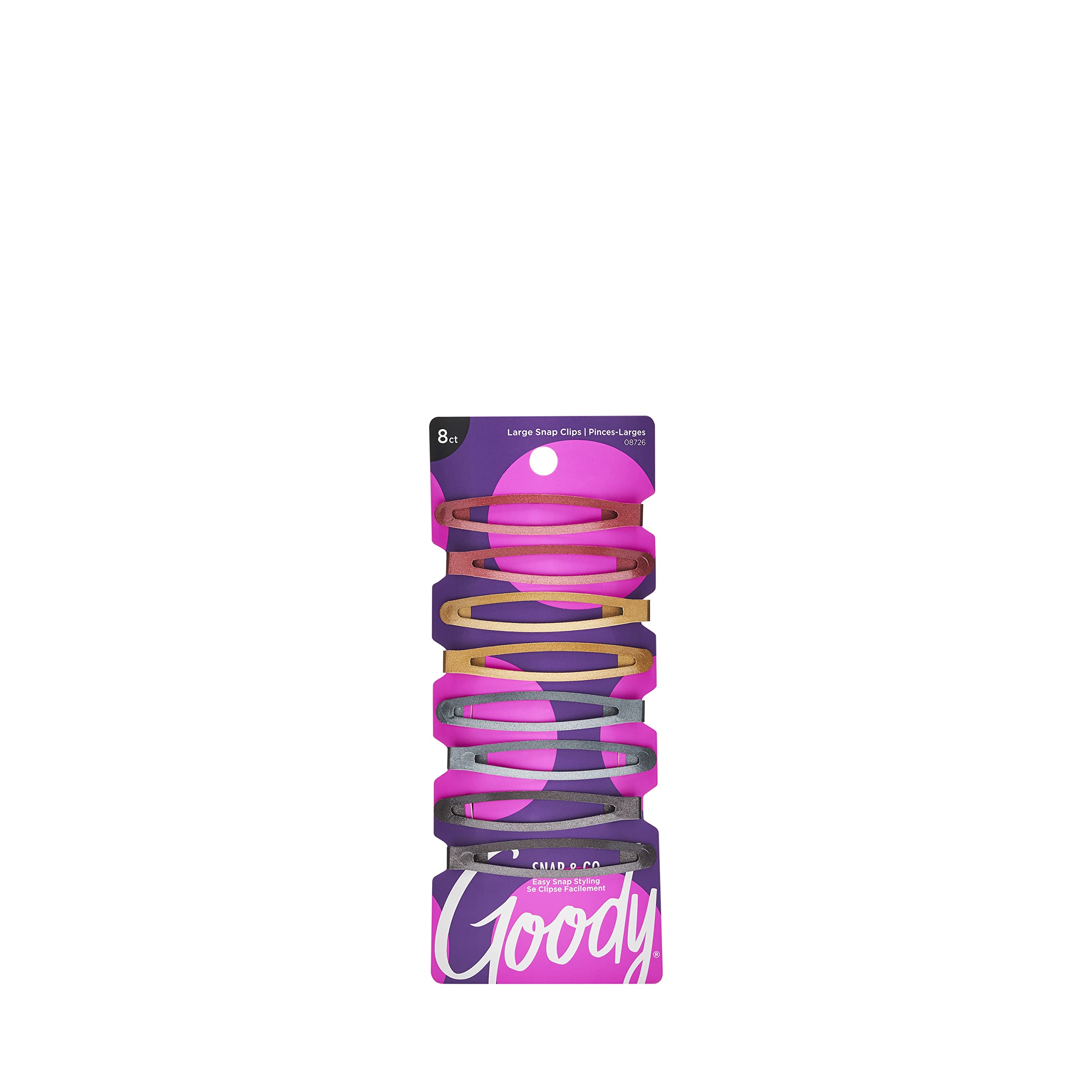 GOODY pinzas de contorno con cierre rápido, acabado metálico, ideal para un peinado suave y estructurado.