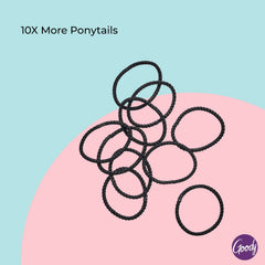 Goody hair ties securing a neat ponytail for a clean, sporty look.