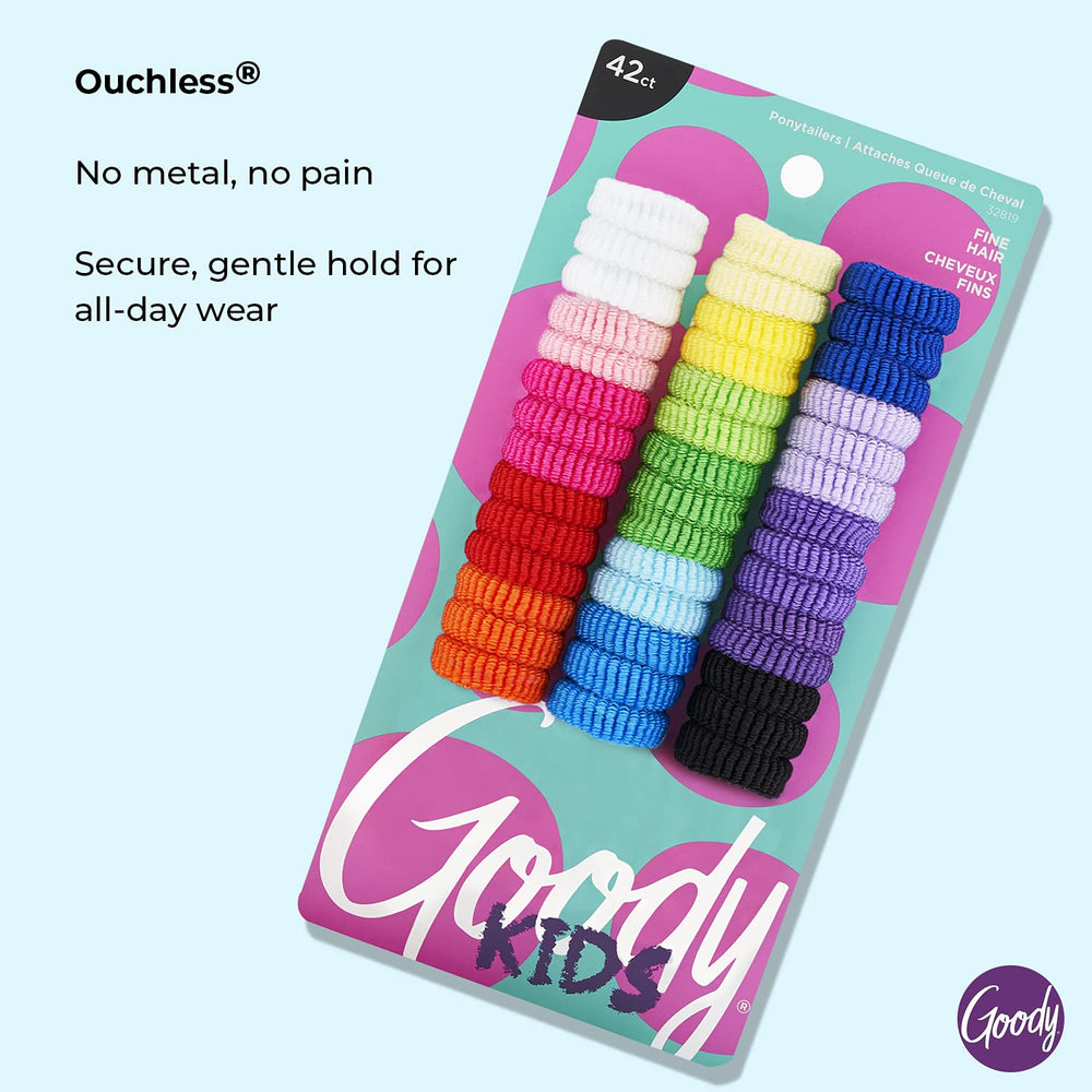 GOODY Ponytailers Terry colores vivos ofrecen sujeción para peinados escolares