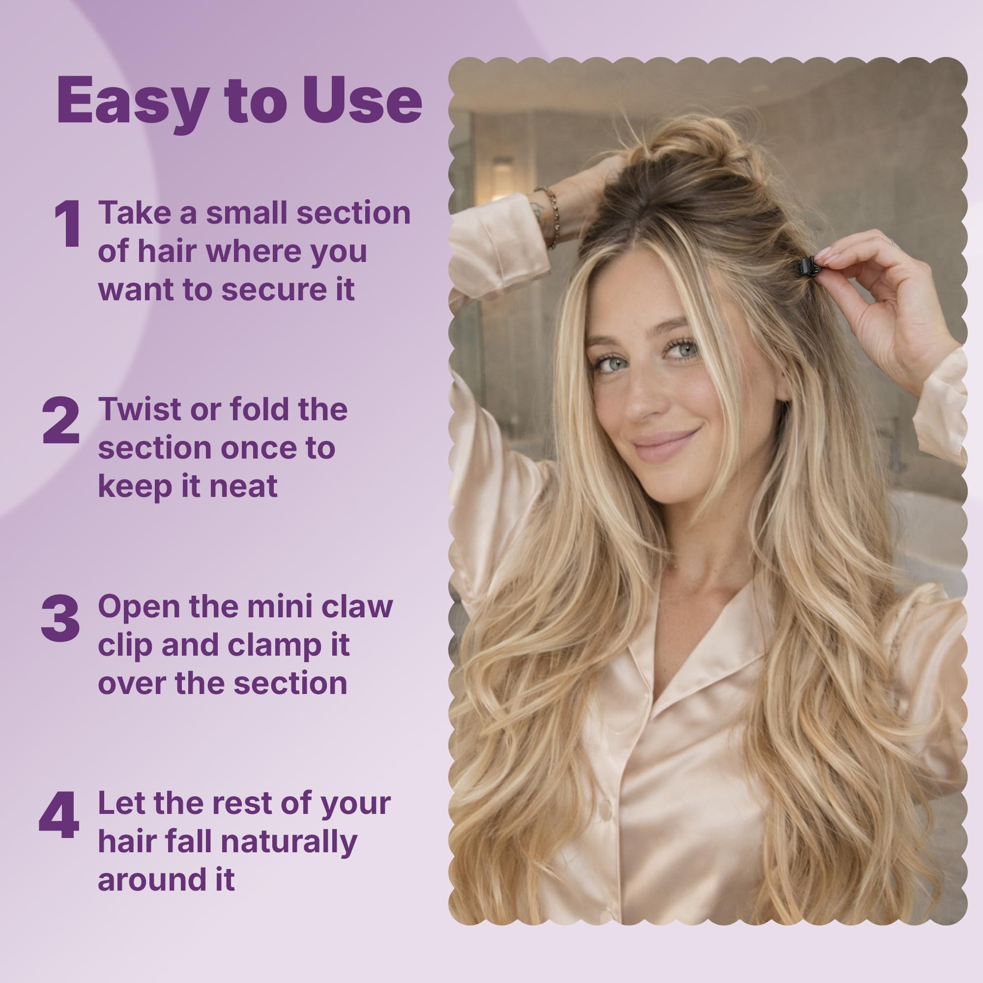 GOODY SlideProof Mini Clip para cabello fino: facilita peinados rápidos y sin esfuerzo