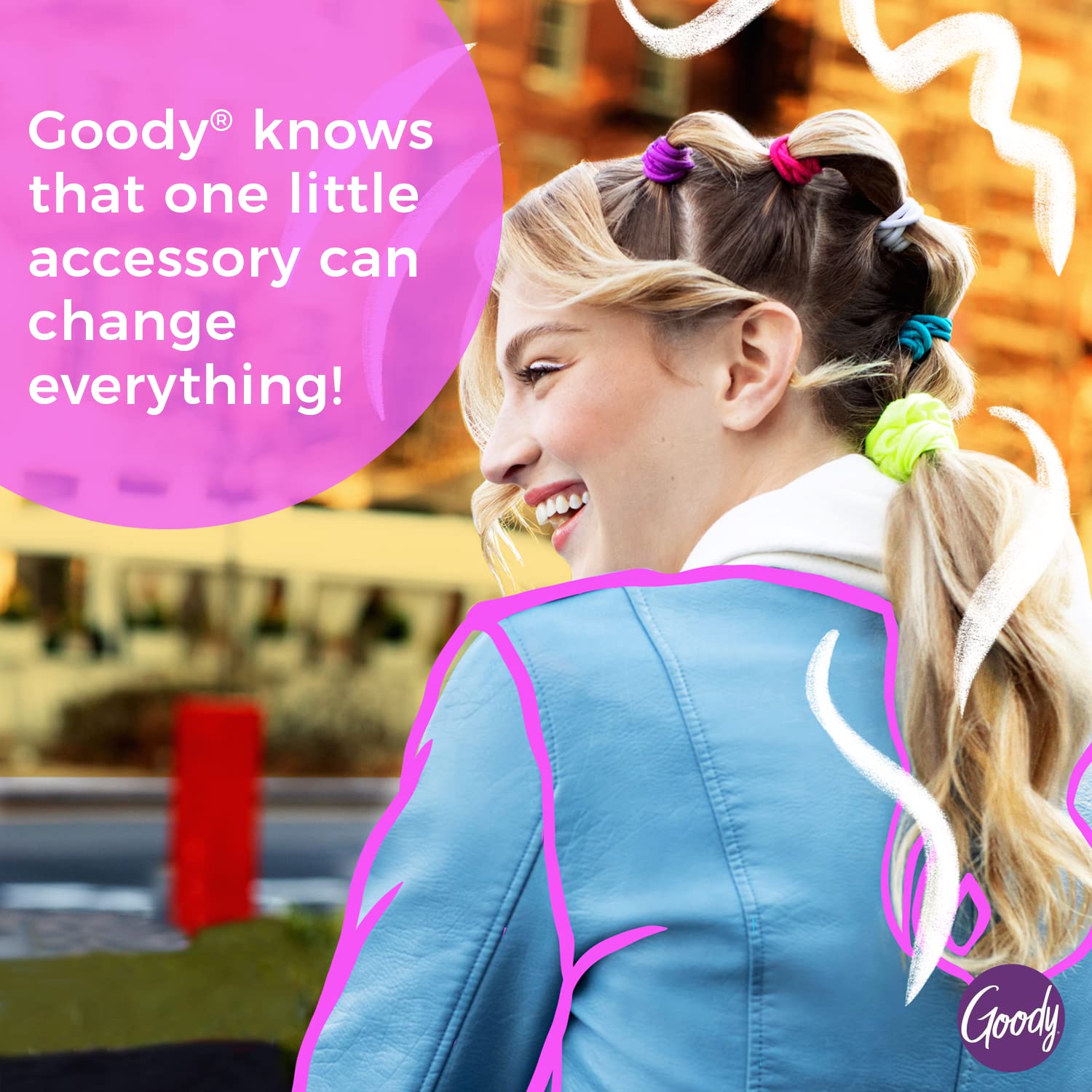 Goody six-count brunette clips offer versatile metal contour styling