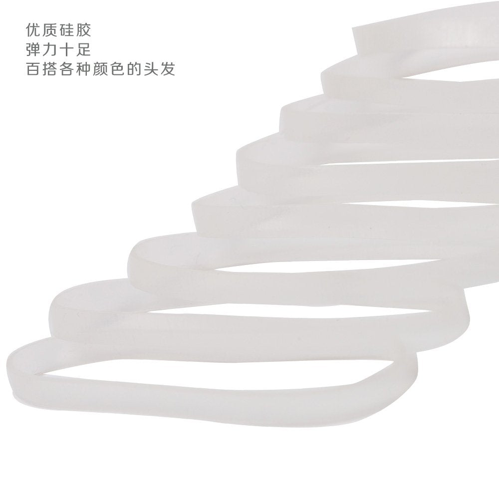 Goody SP 4mm latex elastic clear 30ct use setup illustrating simple attachment.