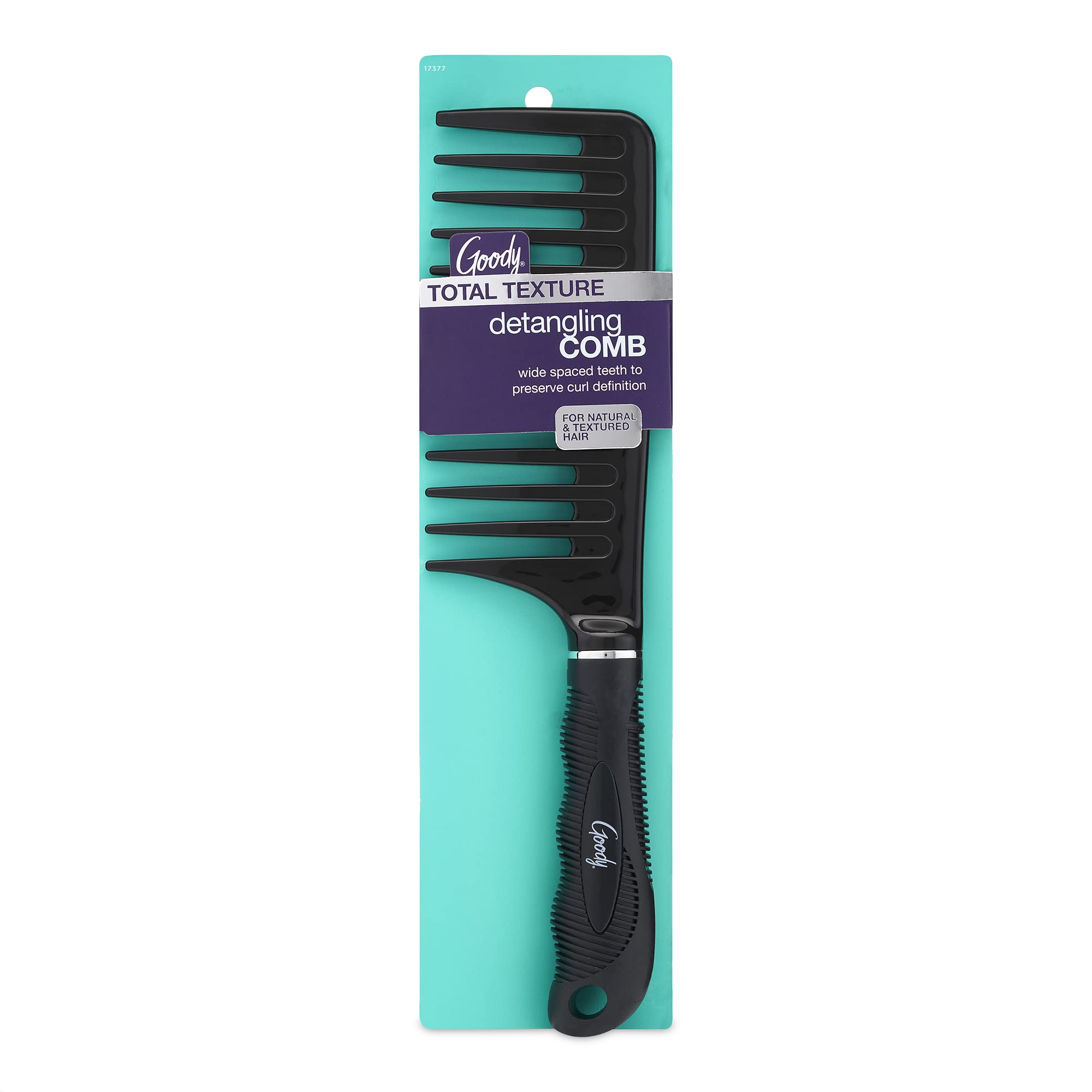 GOODY Total Texture detangling handle comb with wide teeth for gentle detangling.