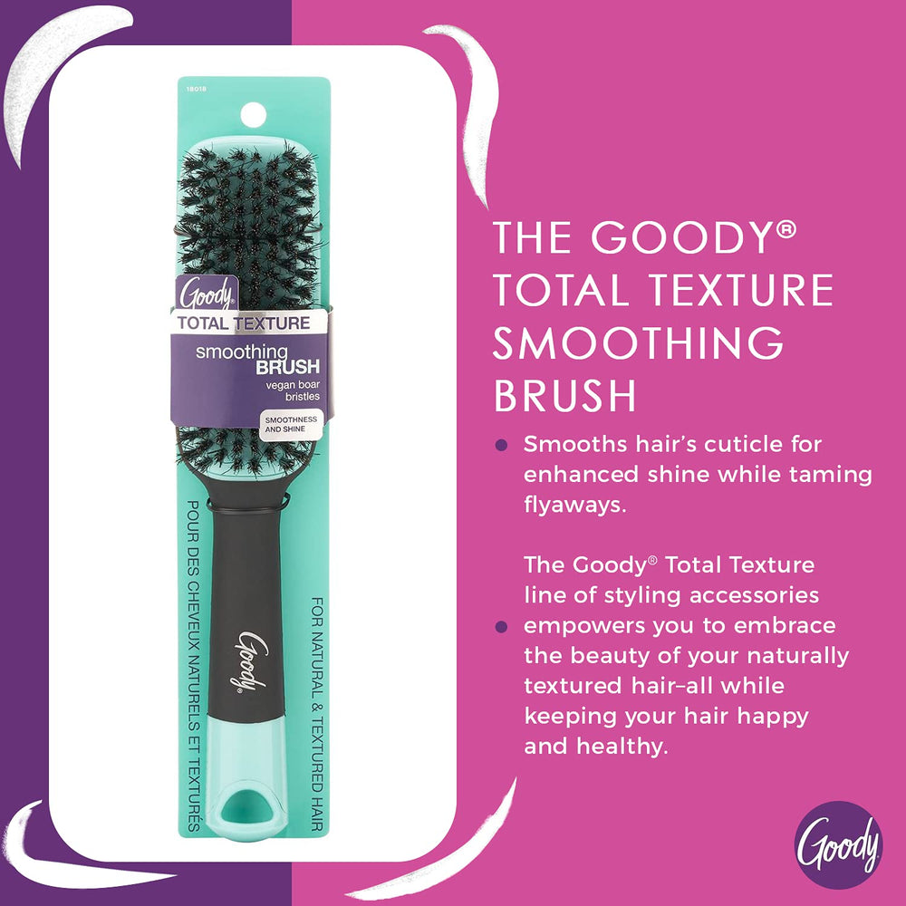 Goody Total Texture Smoothing Brush vegan boar bristles distribute natural oils for shine