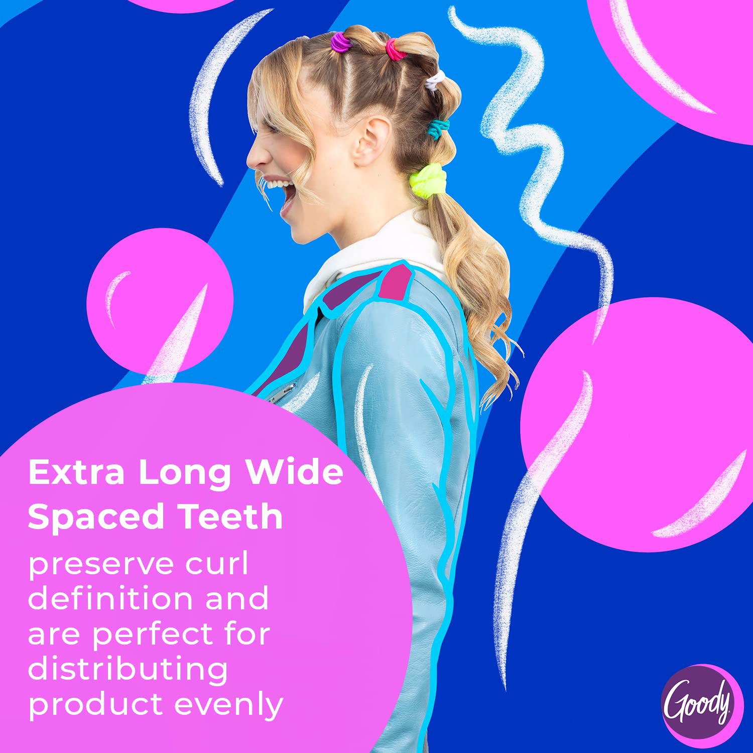 GOODY Total Texture textured-handle-grip supports comfortable, control-rich styling.