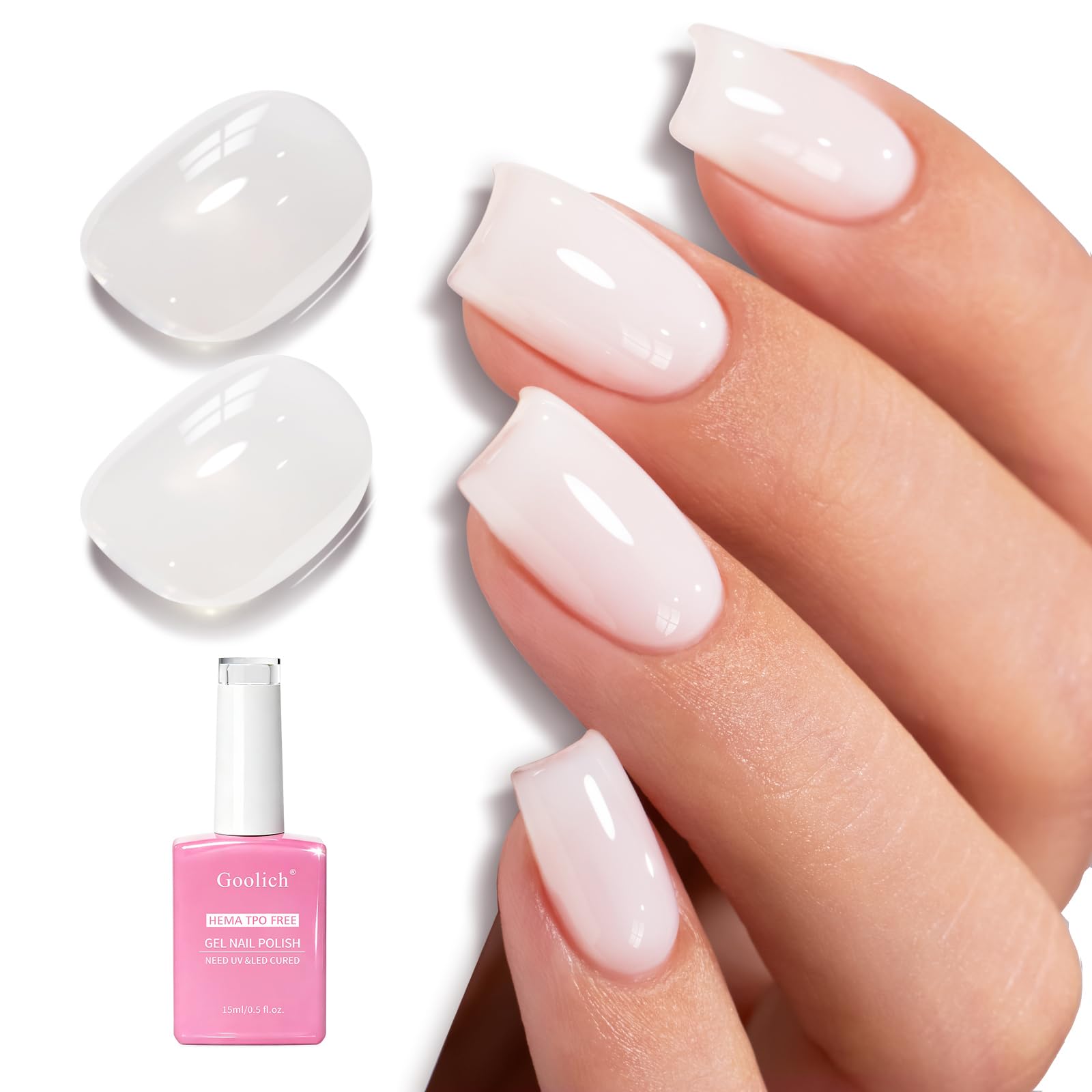 Goolich gel blanco lechoso, envase 15 ml, acabado translúcido y fácil de aplicar