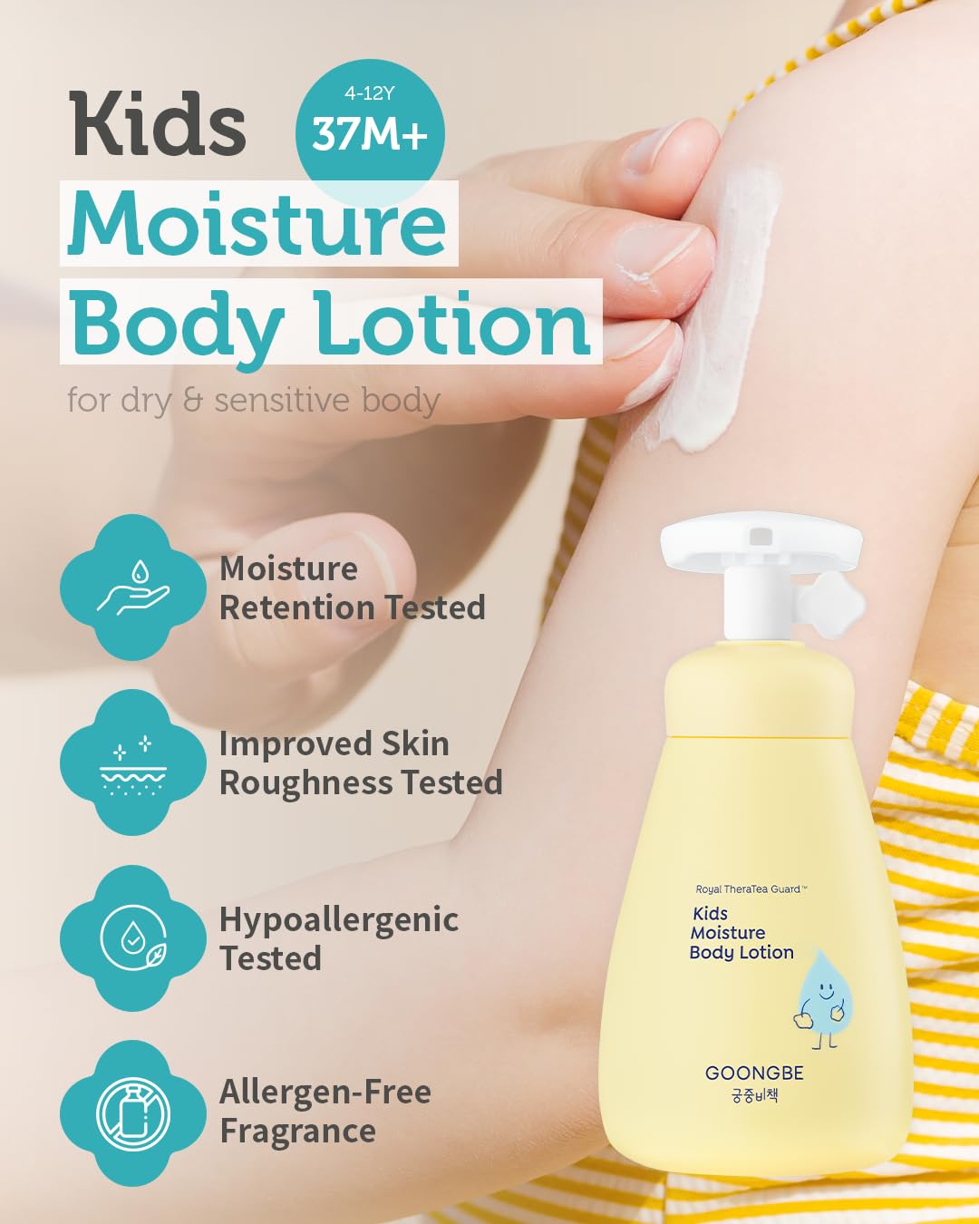 GOONGBE Kids textura-aplicacion-suave, se absorbe rápido para vestir tras el baño.