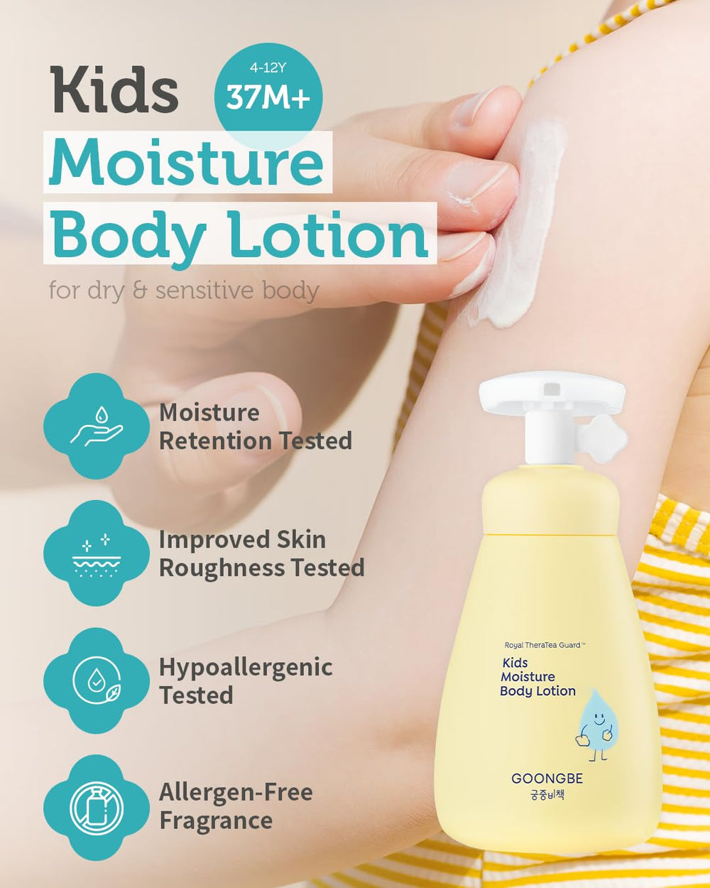GOONGBE Kids textura-aplicacion-suave, se absorbe rápido para vestir tras el baño.