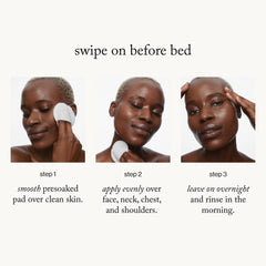 Goop Beauty pads applied to face, neck, and chest areas for even treatment
