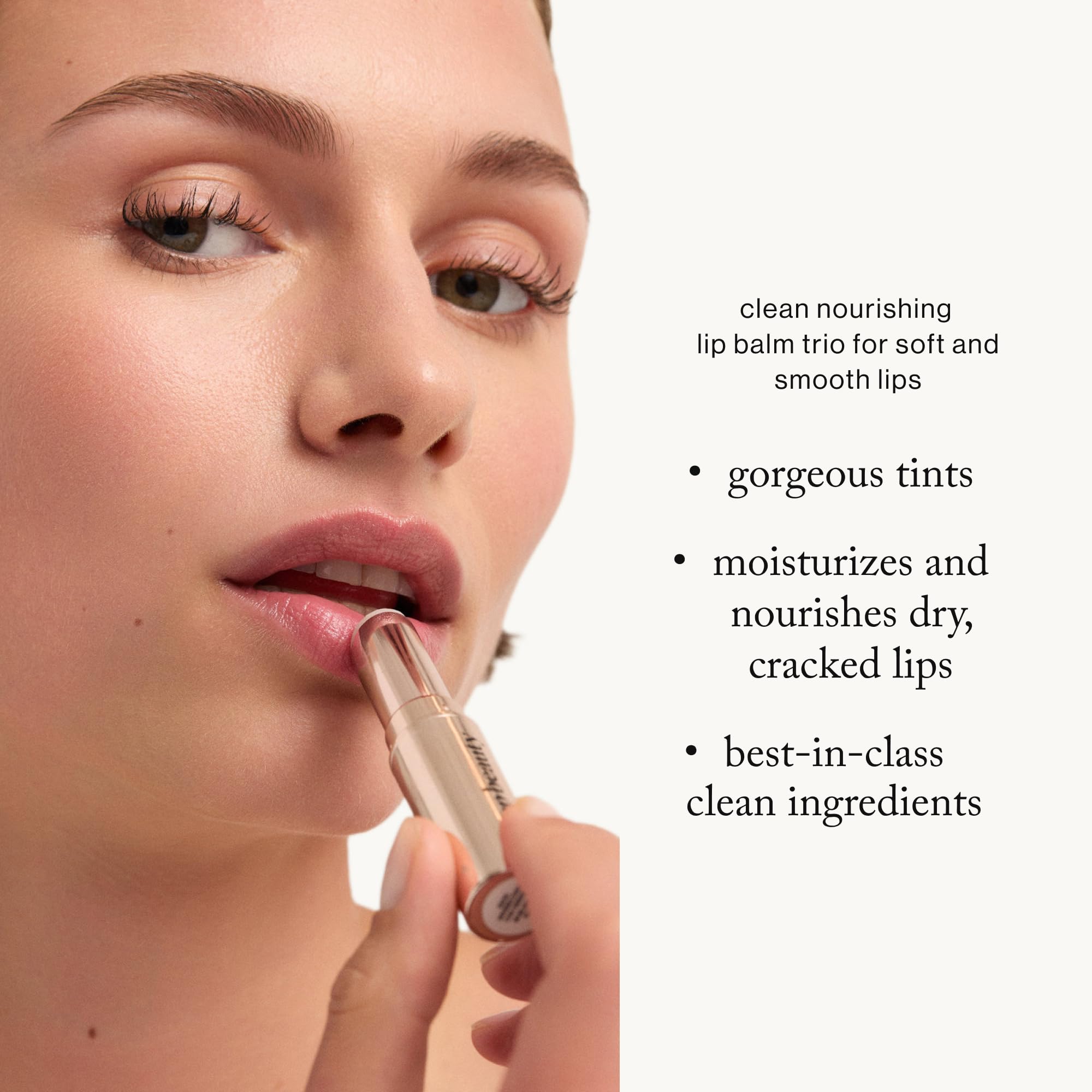 goop Beauty Clean Lip Balm texture delivers creamy glide for daily lip moisture.
