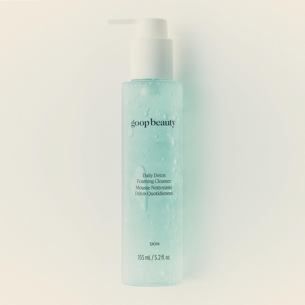 Goop Beauty Daily Detox Foaming Cleanser removes makeup from skin during cleanse