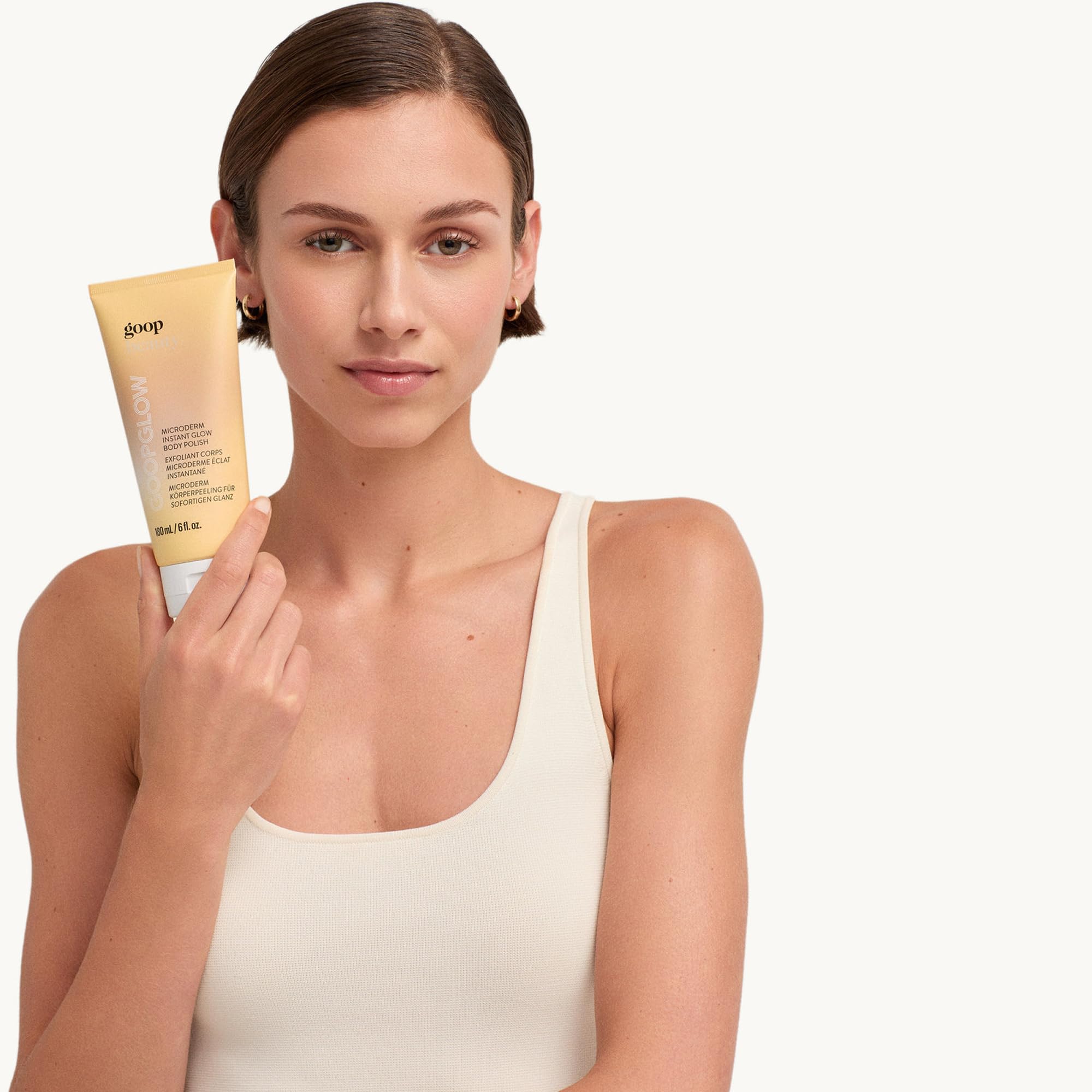 goop Beauty Microderm Body Polish shower application for a spa-like cleanse