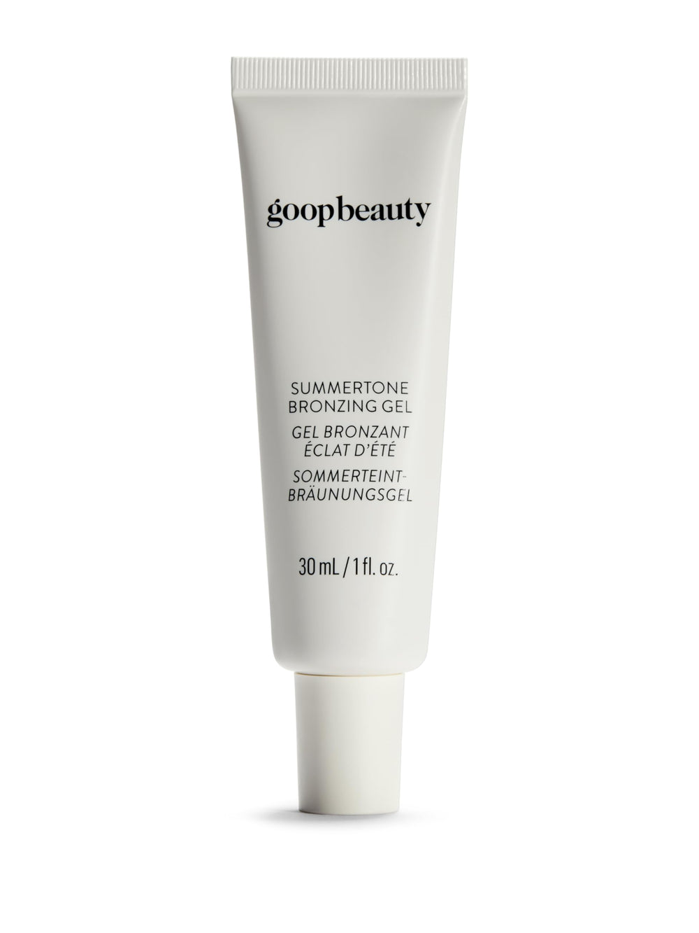 Goop Beauty Summertone Bronzing Gel bottle close-up delivering a natural glow.