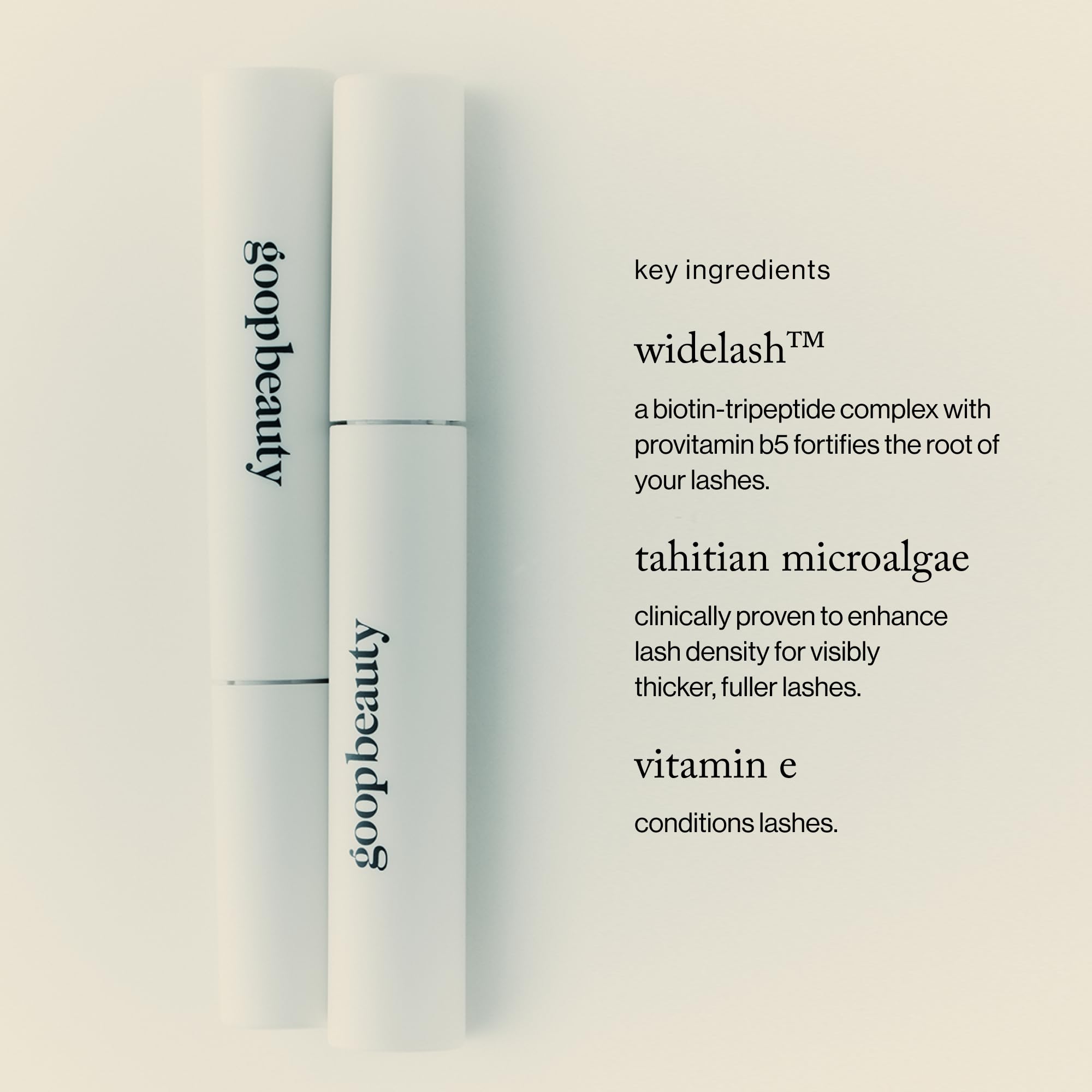 Goop Featherlash lashes before and after showing lift and lengthening appearance.