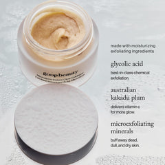 goop Microderm Exfoliator mineral blend refines pores and smooths skin.