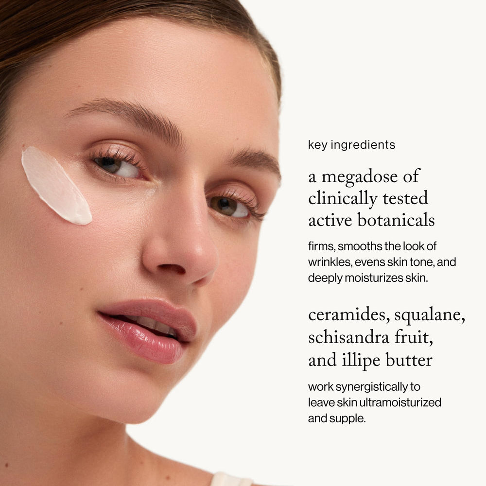 Whipped texture of Goop Nourishing Face Cream gliding onto skin for fast absorption.