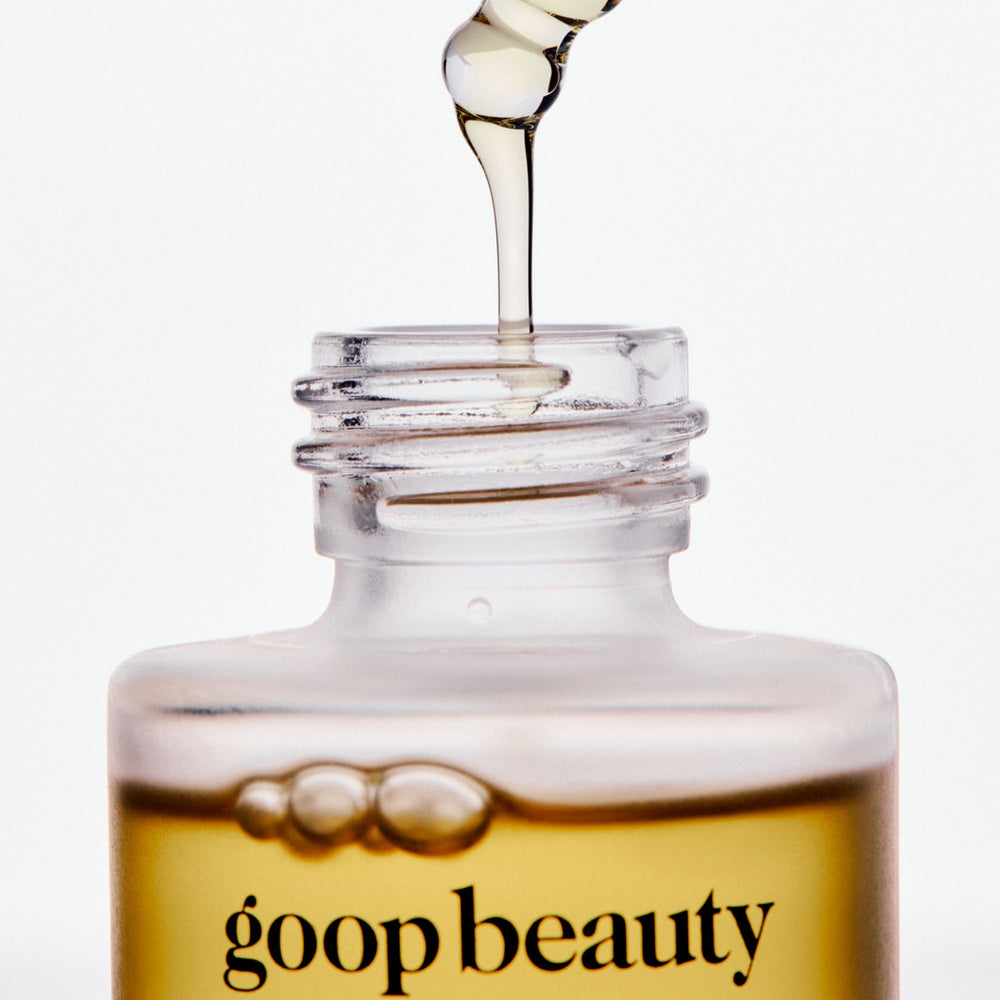 Goop Nutrient Face Oil bottle on clean, minimal packaging