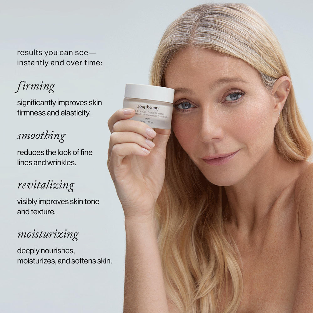 goop Youth-Boost cream rich texture swatch highlights velvety moisture.