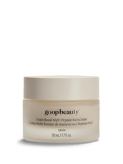 goop Youth-Boost NAD+ Peptide Rich Cream bottle demonstrates premium hydration and anti-aging benefits.
