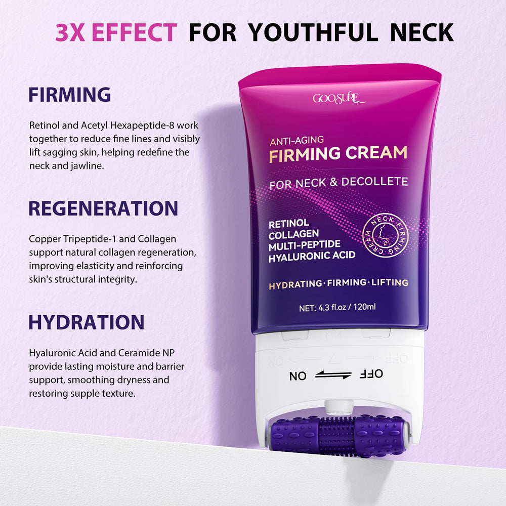 GOOSURE crema cuello firme aplicación diaria con rodillo suave
